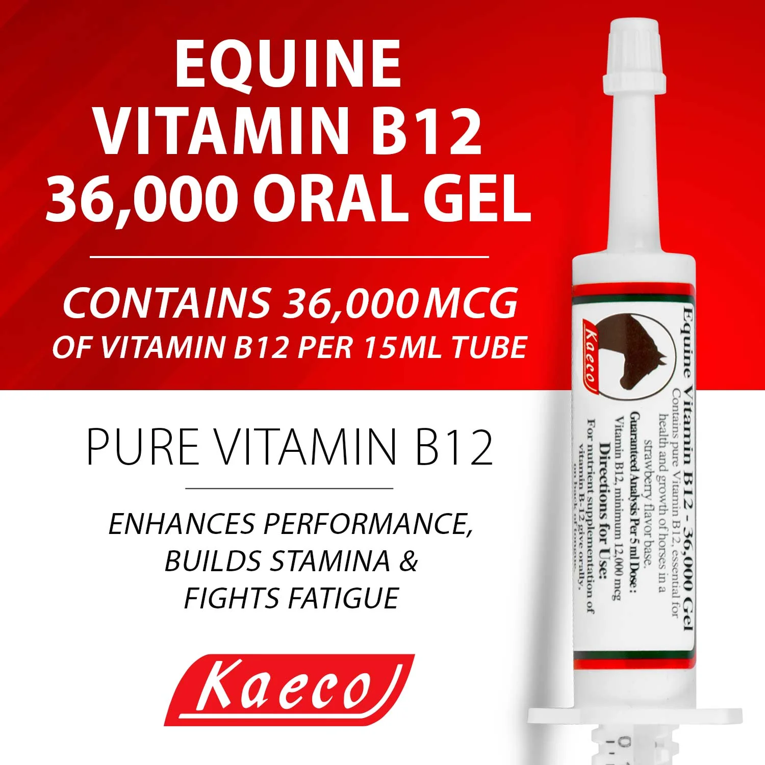Equine Vitamin B12 Gel, 15 mL (3 Dose) Tube - Image 2