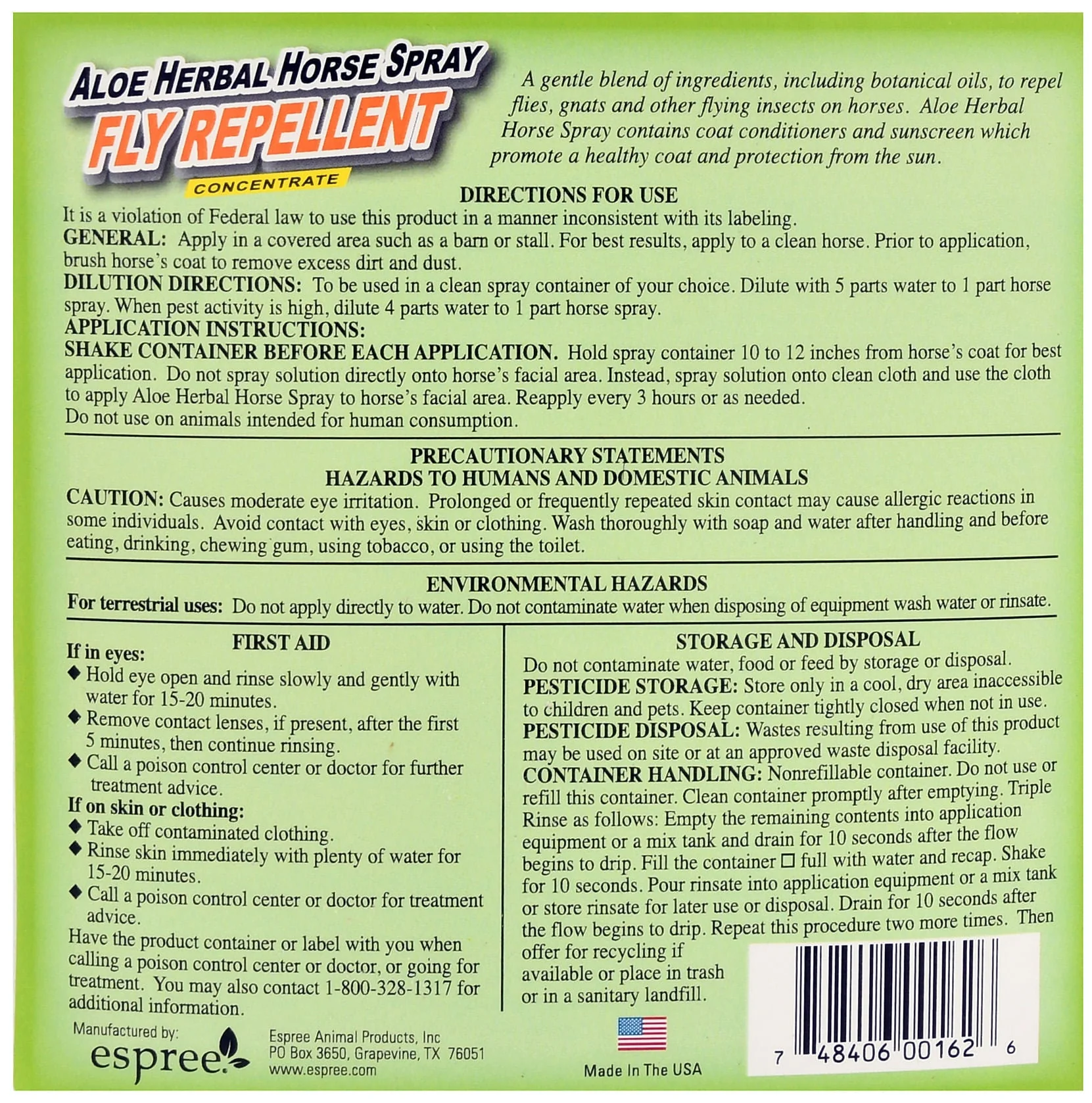 Espree Aloe Herbal Fly Spray for Horses - Image 3