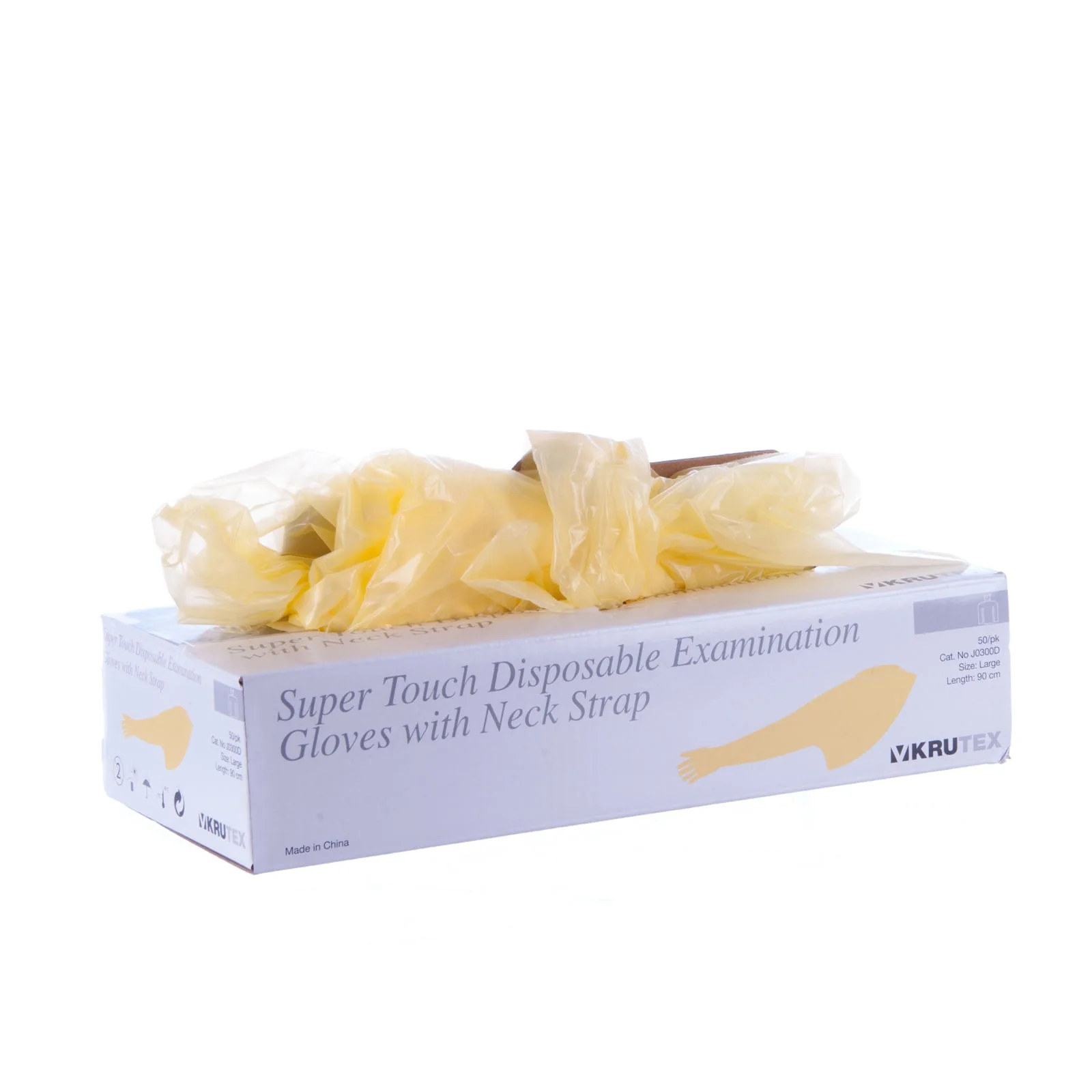 Disposable Whole Arm Veterinary Examination Gloves with Neck Strap, 50 Pack - Image 1