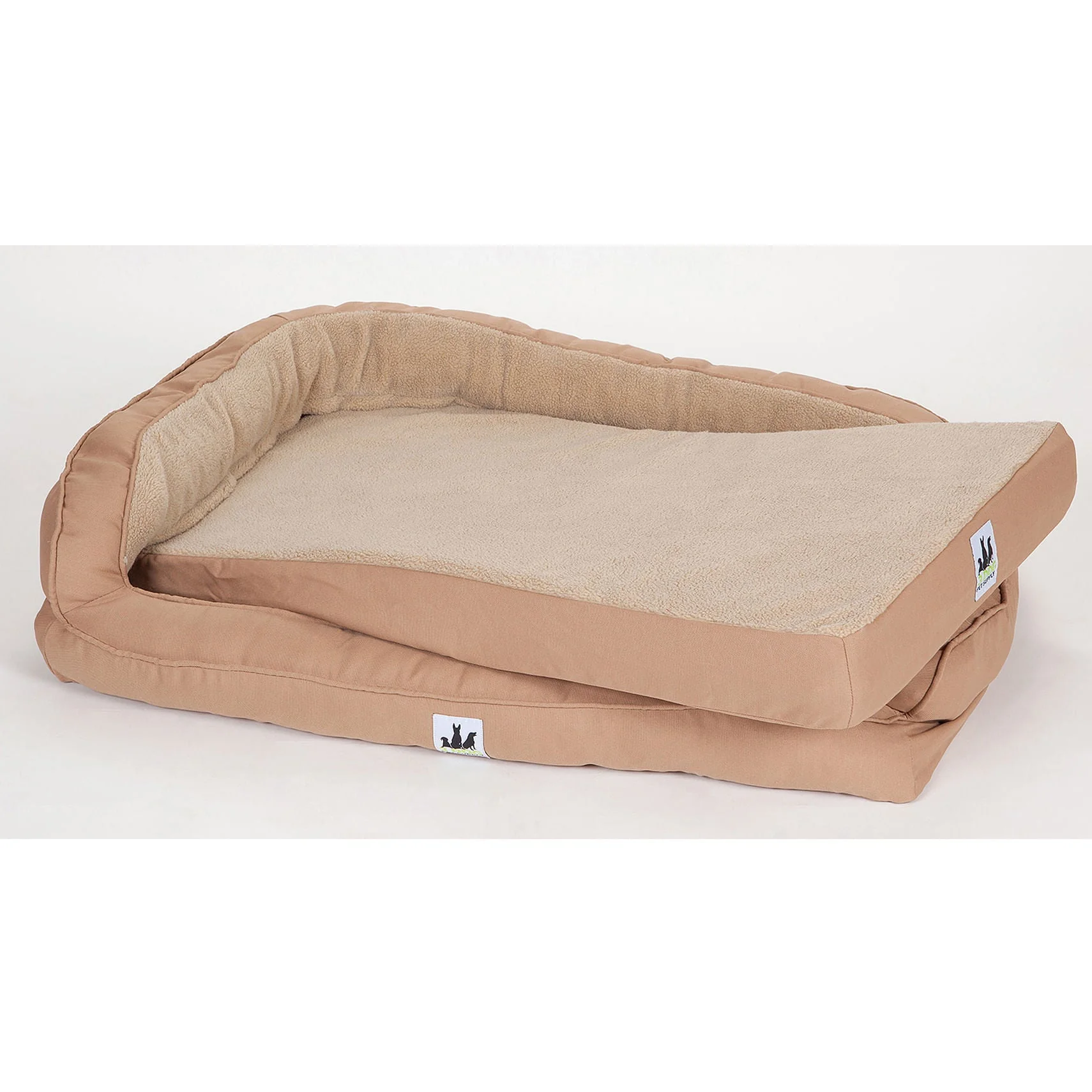 Orthopedic Memory Foam EZ-Wash Fleece Bolster Dog Bed with Waterproof Liner - Image 2