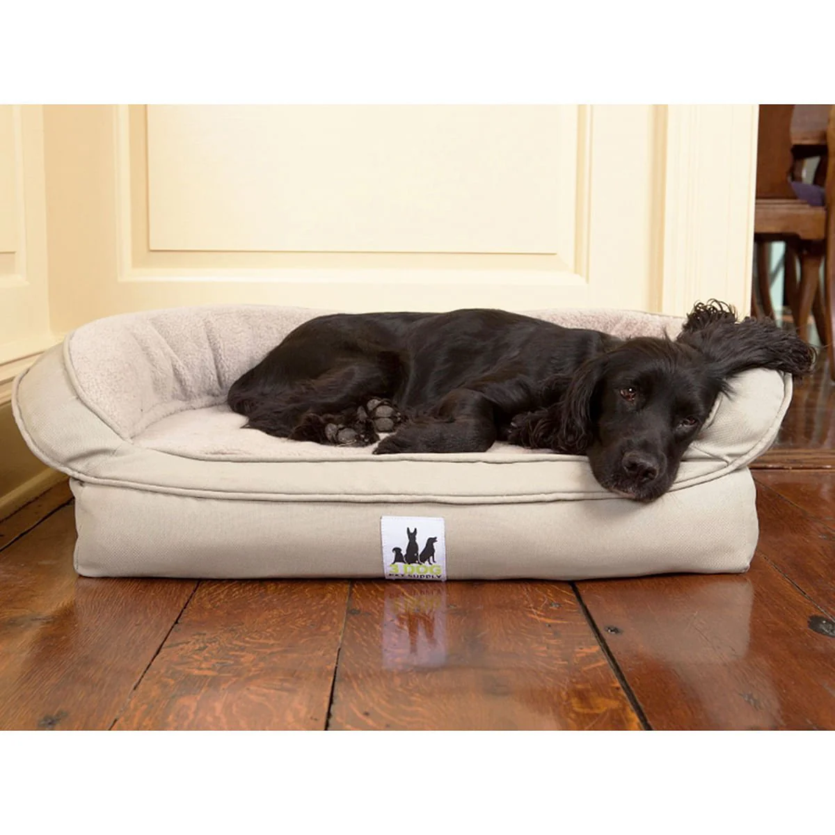 Orthopedic Memory Foam EZ-Wash Fleece Bolster Dog Bed with Waterproof Liner - Image 1
