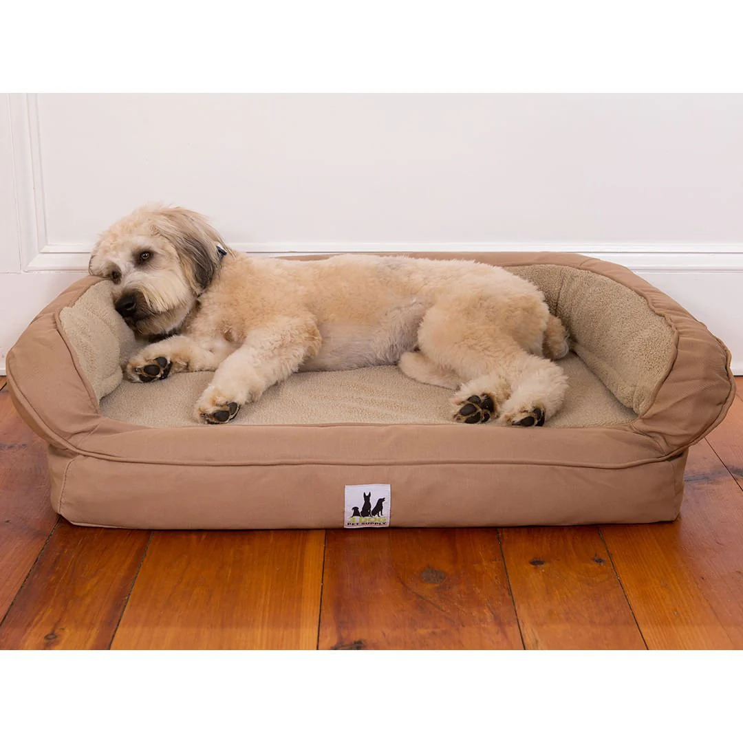 Orthopedic Memory Foam EZ-Wash Fleece Bolster Dog Bed with Waterproof Liner - Image 3