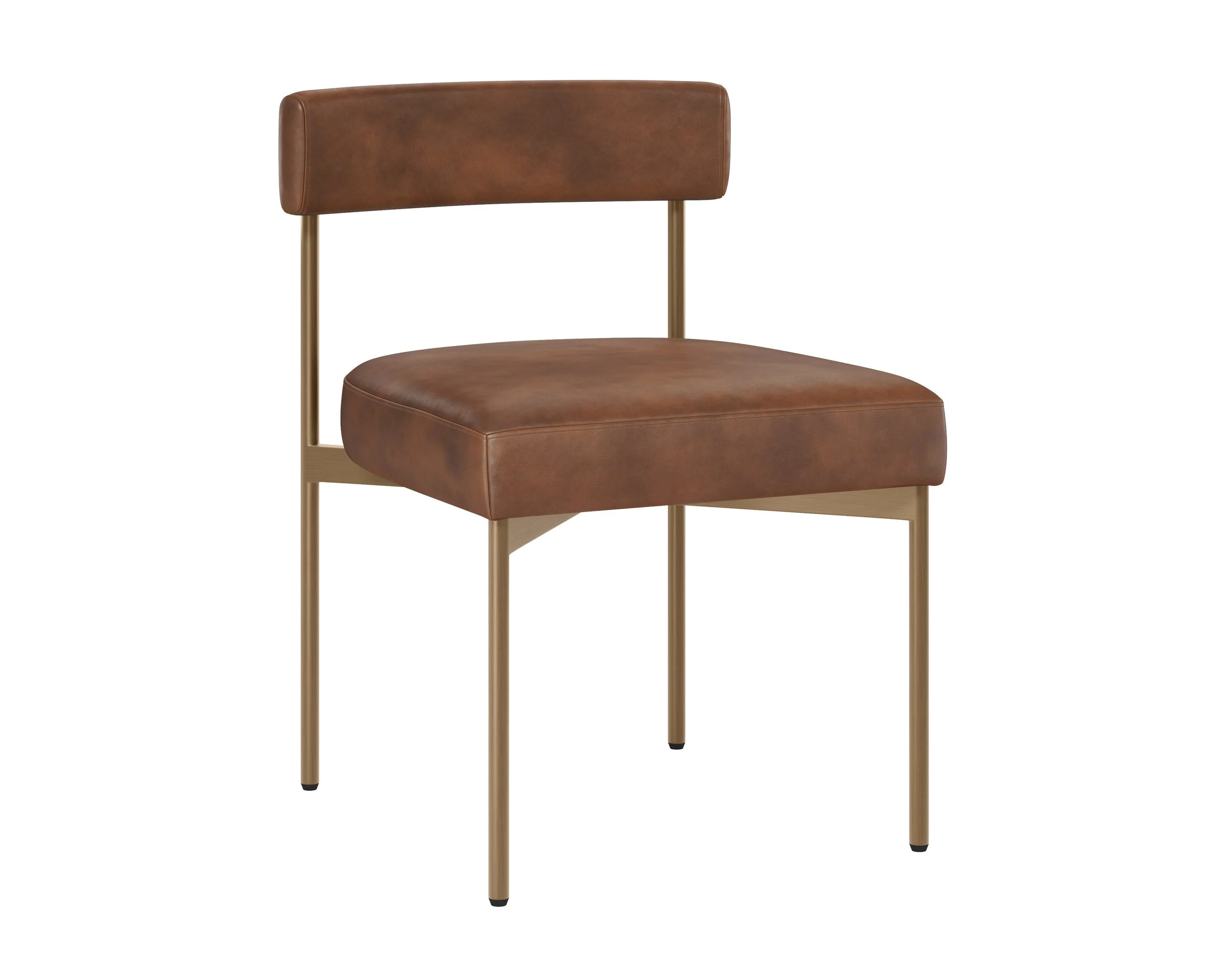 Seneca Dining Chair – Antique Brass – Bravo Cognac
