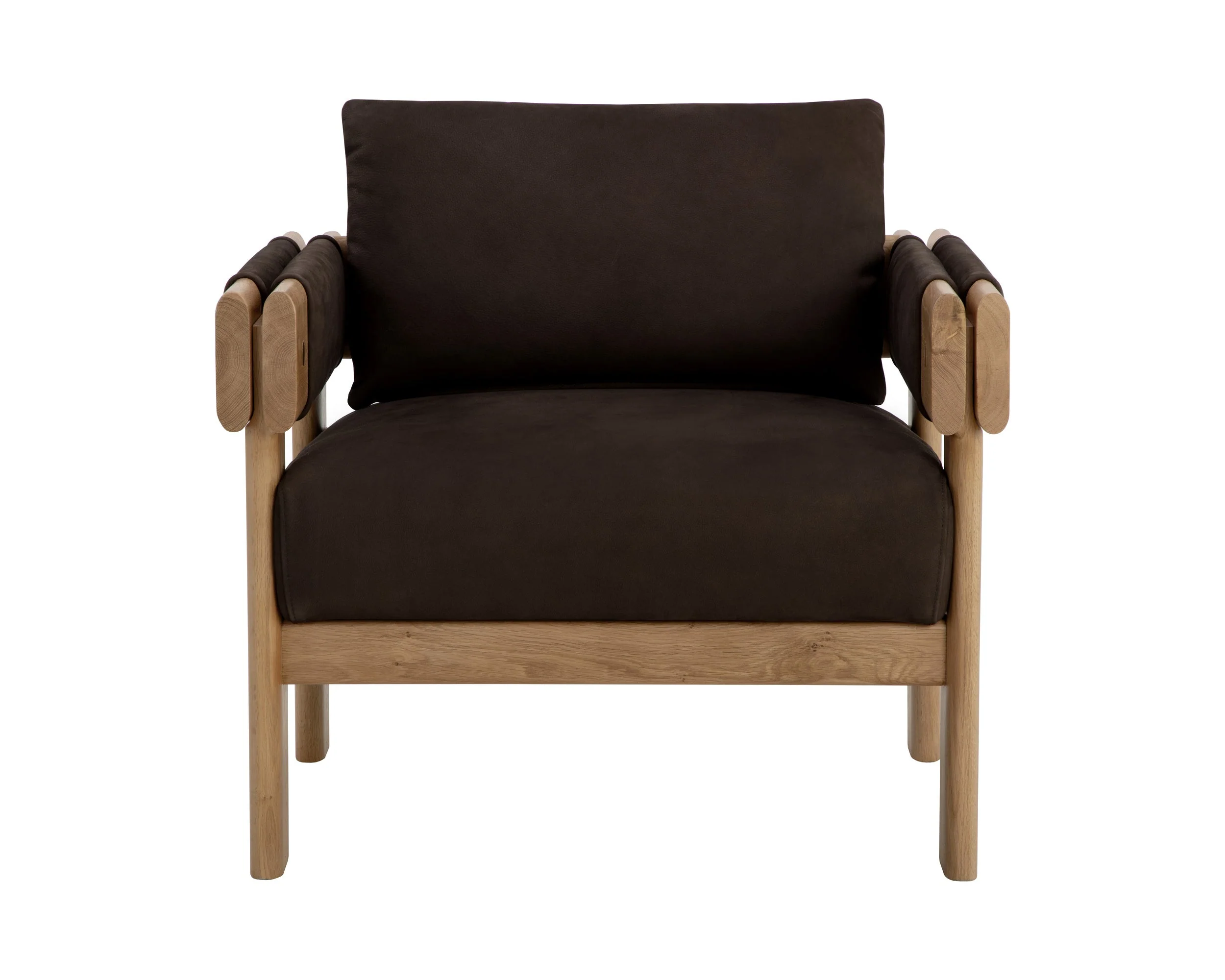 Carmichael Lounge Chair - Nubuck Cocoa Leather - Image 2
