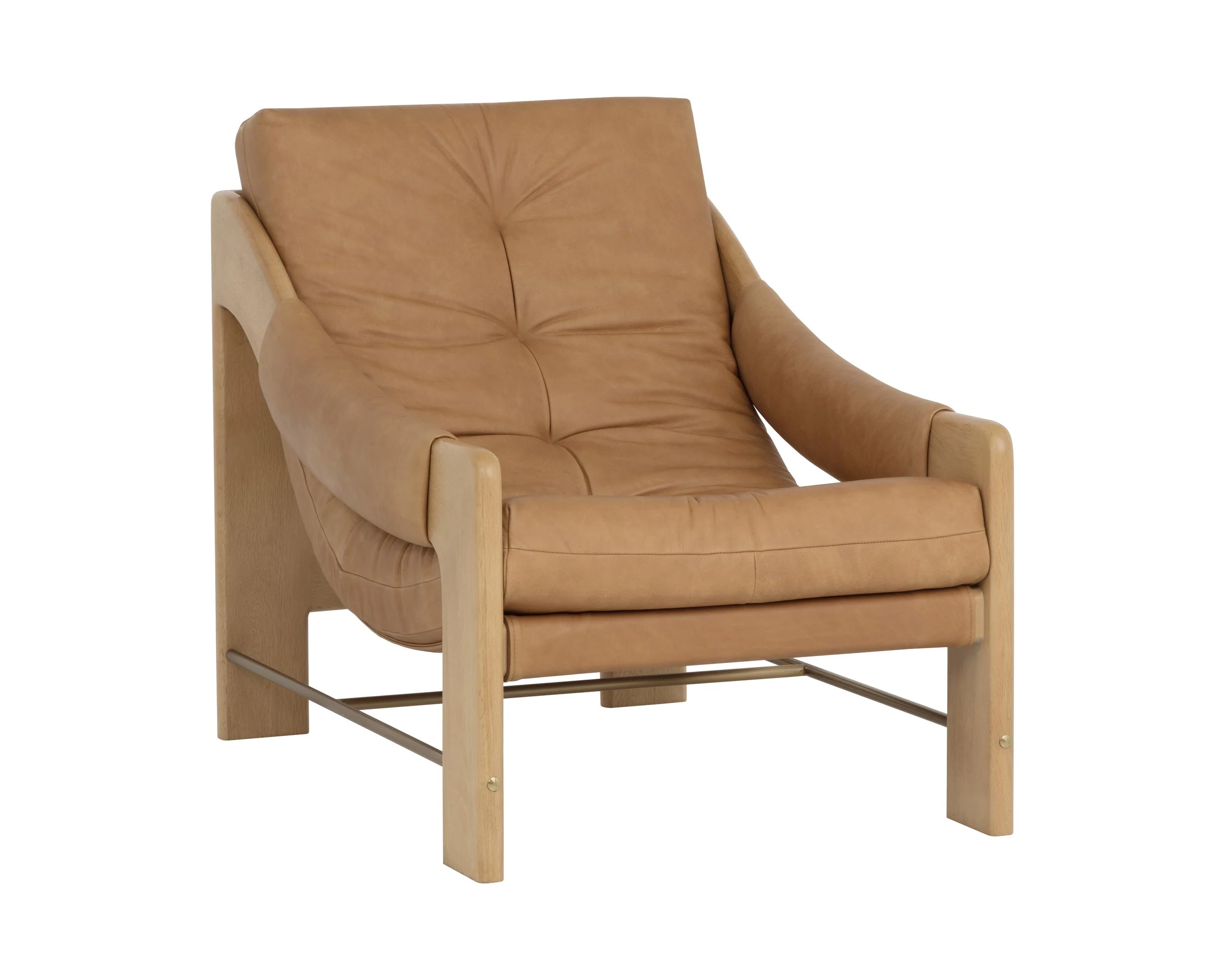 Rafferty Lounge Chair – Rustic Oak – Ludlow Sesame Leather
