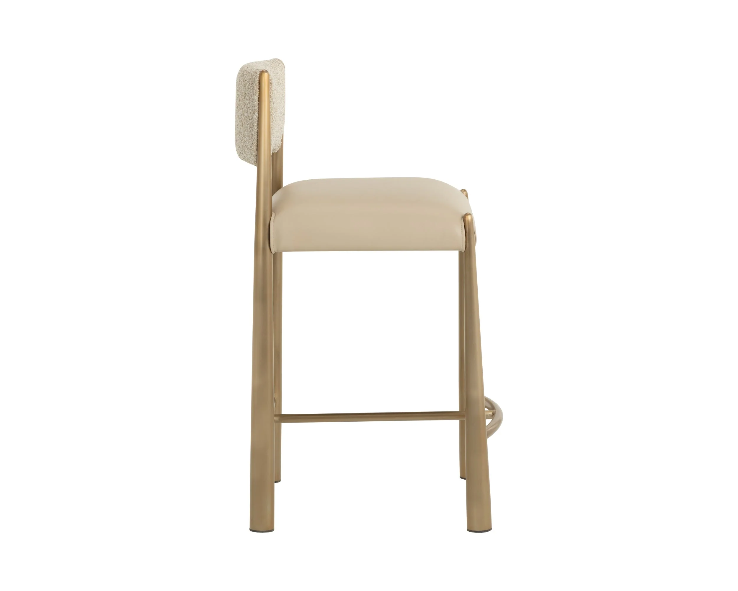 Bayard Counter Stool - Antique Brass - Napa Beige / Santa Cruz Oatmeal - Image 3