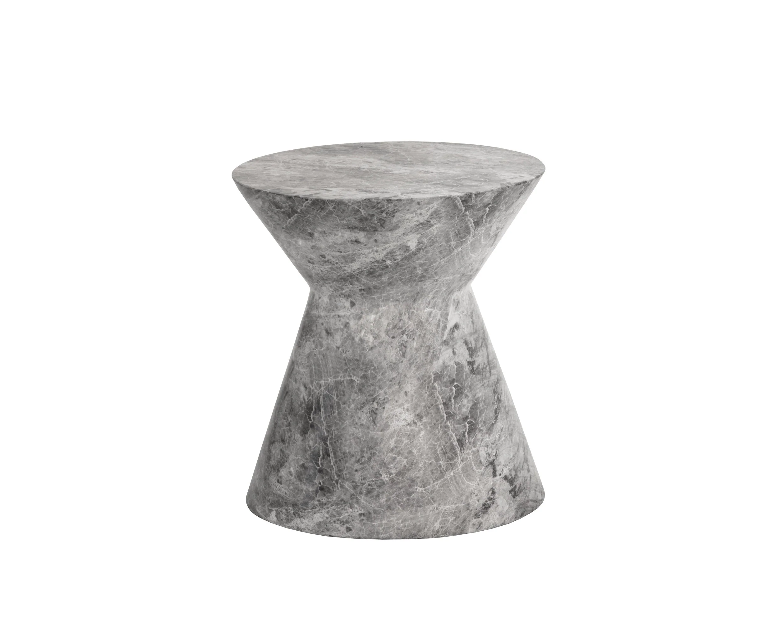 Astley End Table - Marble Look - Grey - Image 2