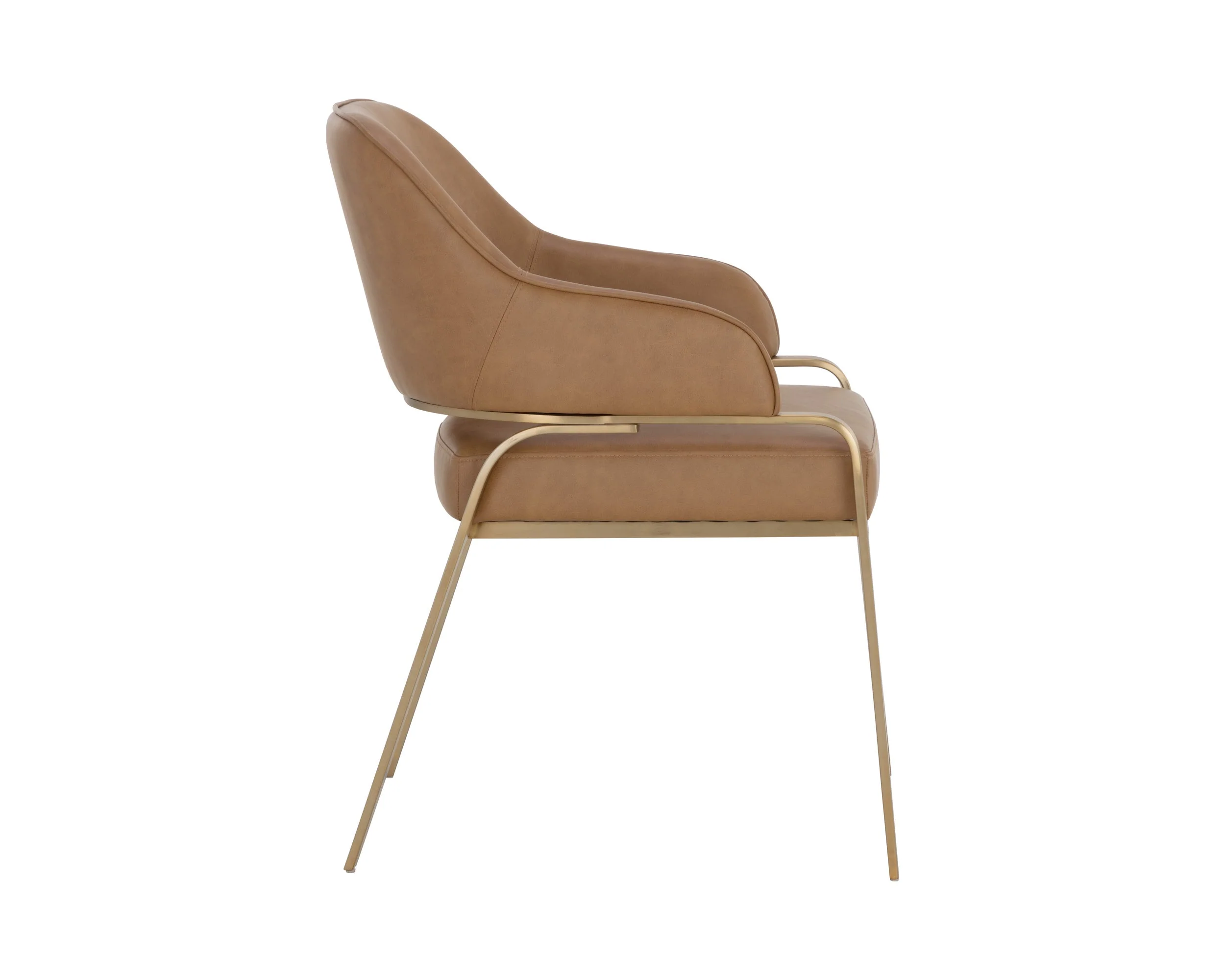 Malachi Dining Armchair - Milliken Cognac - Image 3
