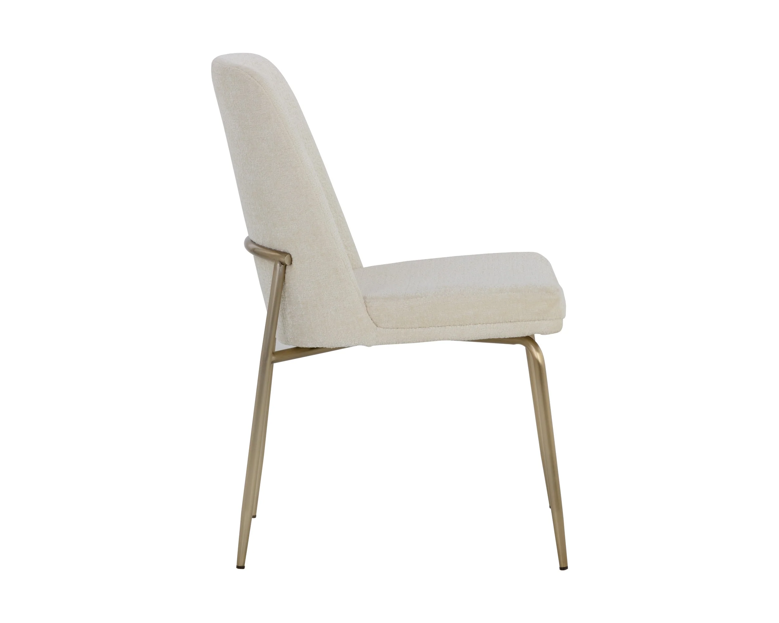 Zeke Dining Chair - Antique Brass - Bergen Ivory - Image 3