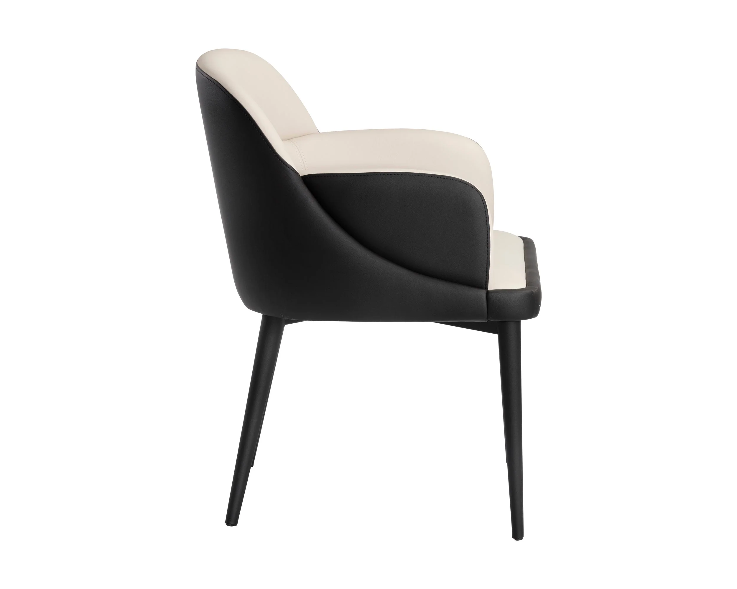 Hagan Dining Armchair - Dillon Cream / Dillon Black - Image 3