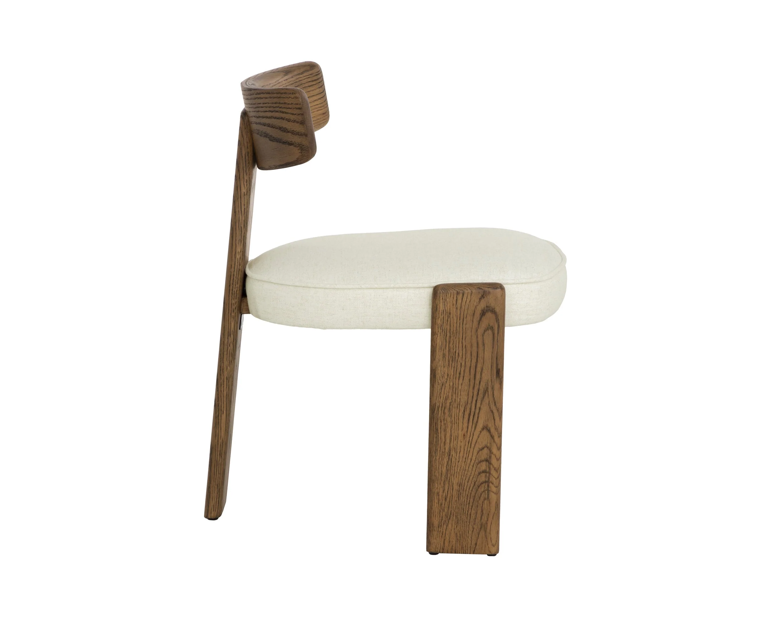 Horton Dining Chair - Warm Brown - Geralt Linen - Image 3