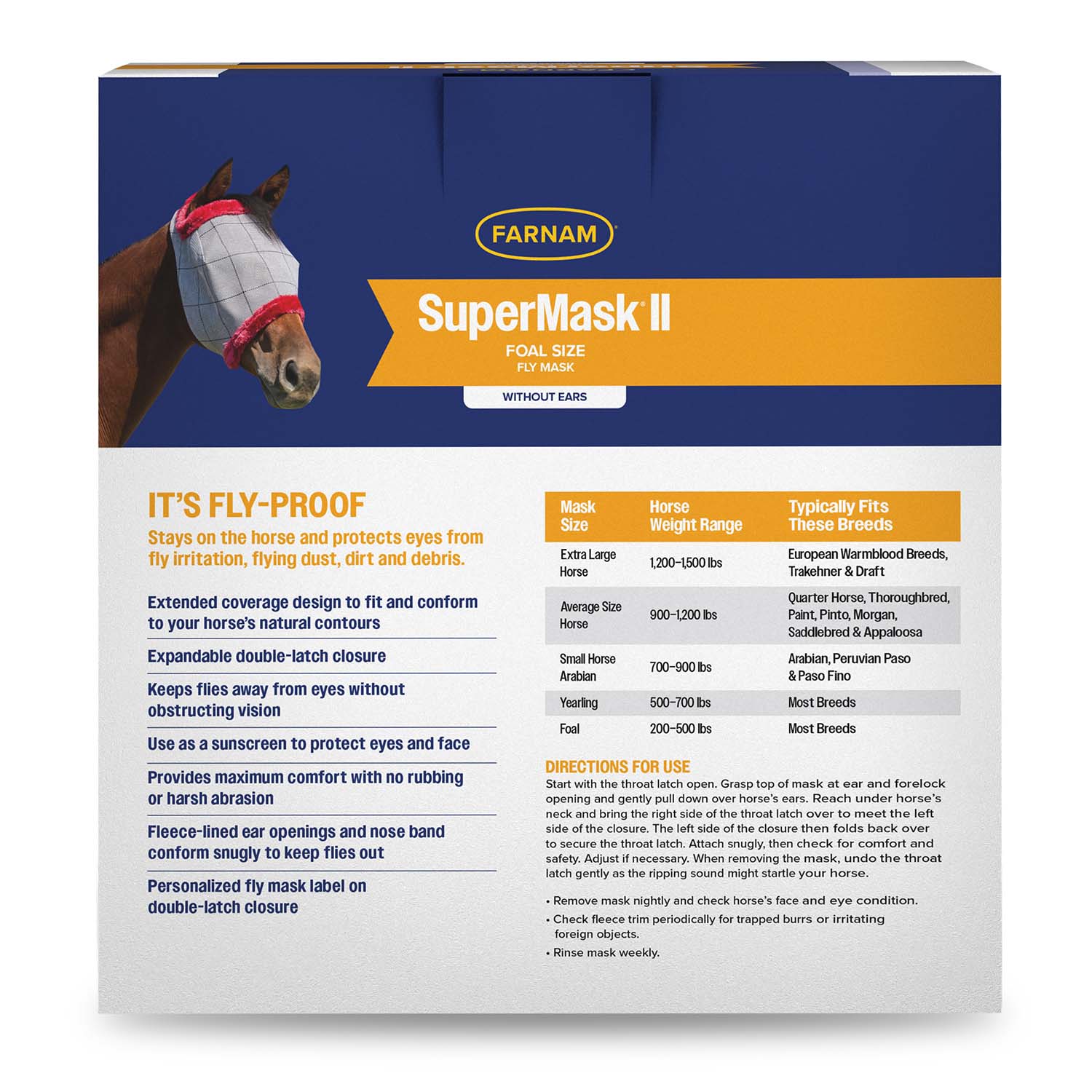 Farnam SuperMask II Horse Fly Mask without Ears - Image 2