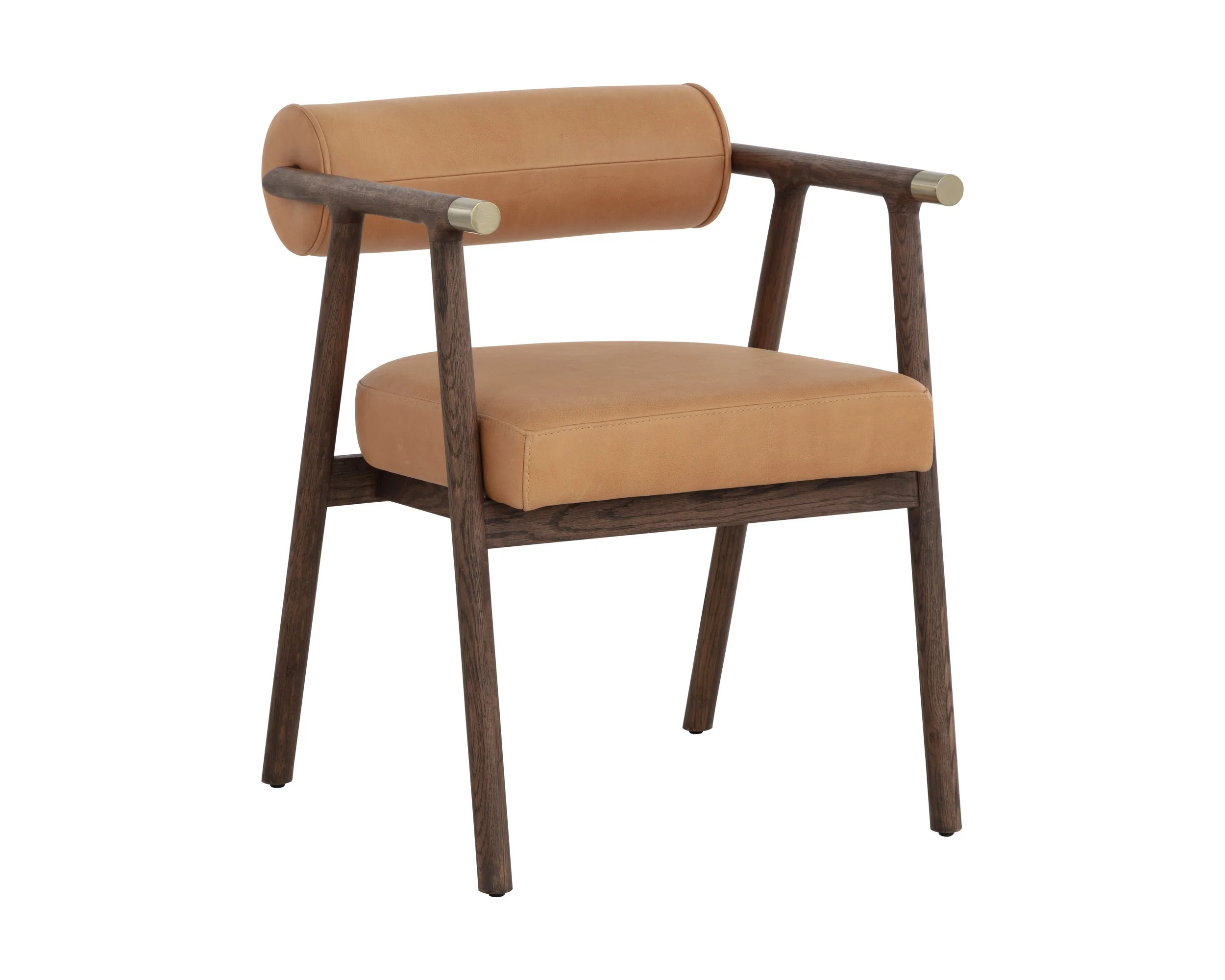 Sova Dining Armchair – Antique Brown – Sahara Camel Leather