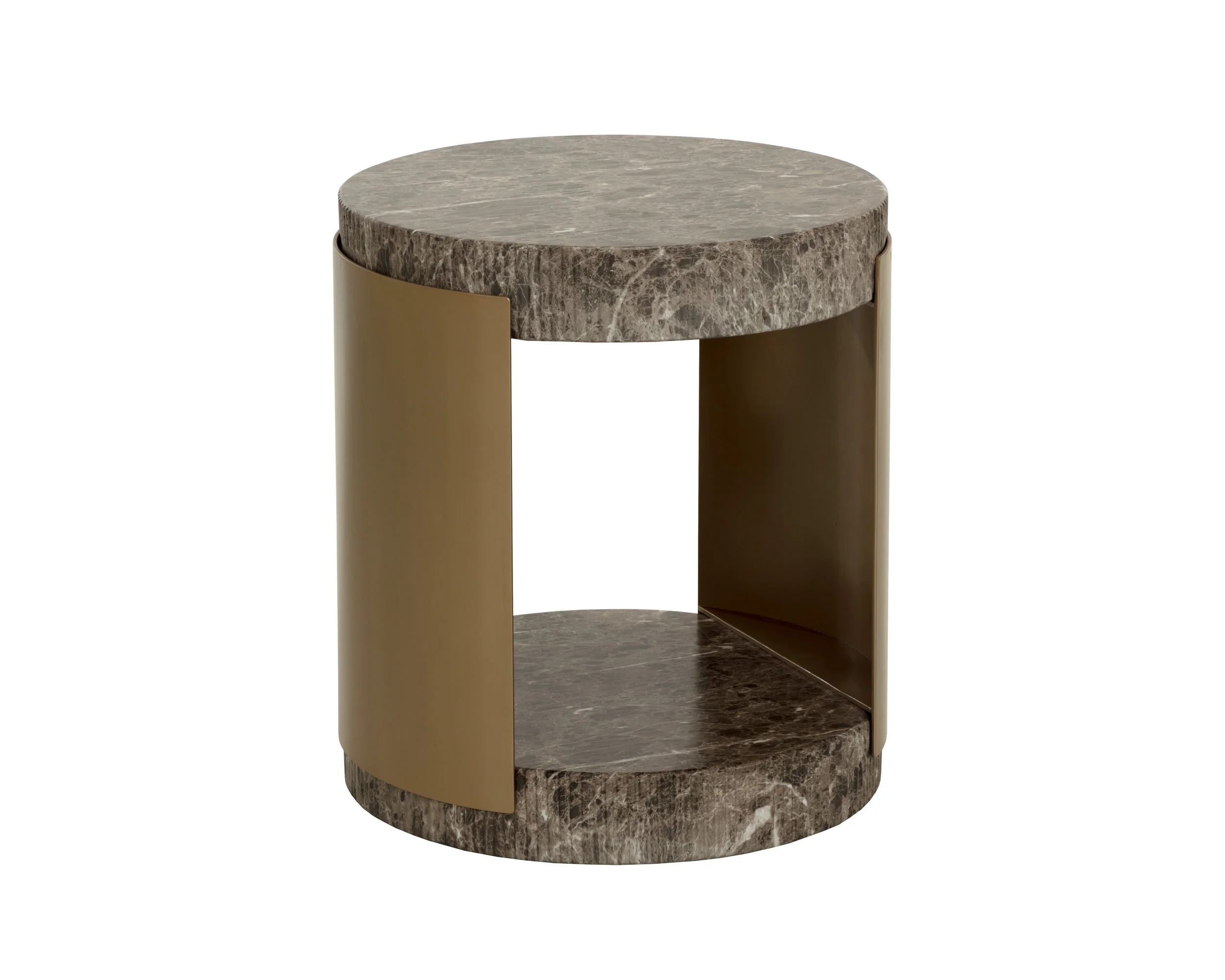 Cavette End Table - Marble Look - Dark Emperador - Image 2