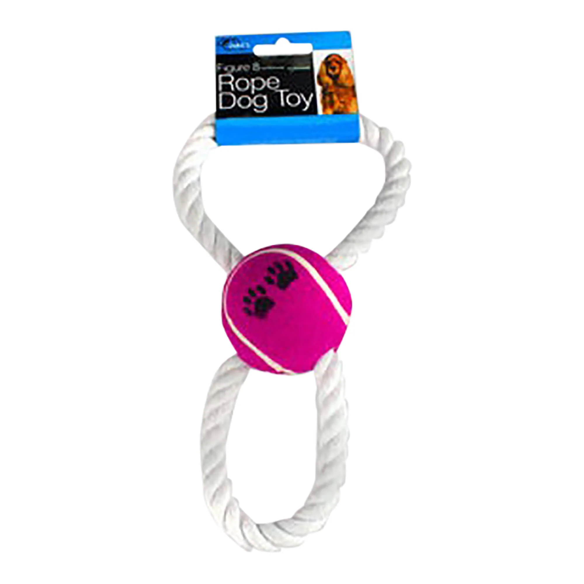 Figure 8 Rope and Ball Dog Toy, 9" - Image 1