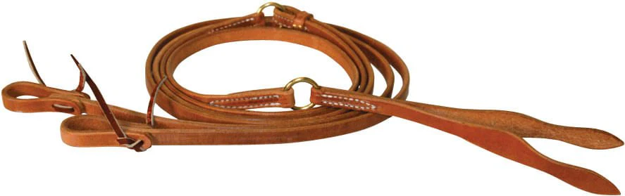 Berlin Leather Harness Leather Flat Romel Rein, 1/2" x 8