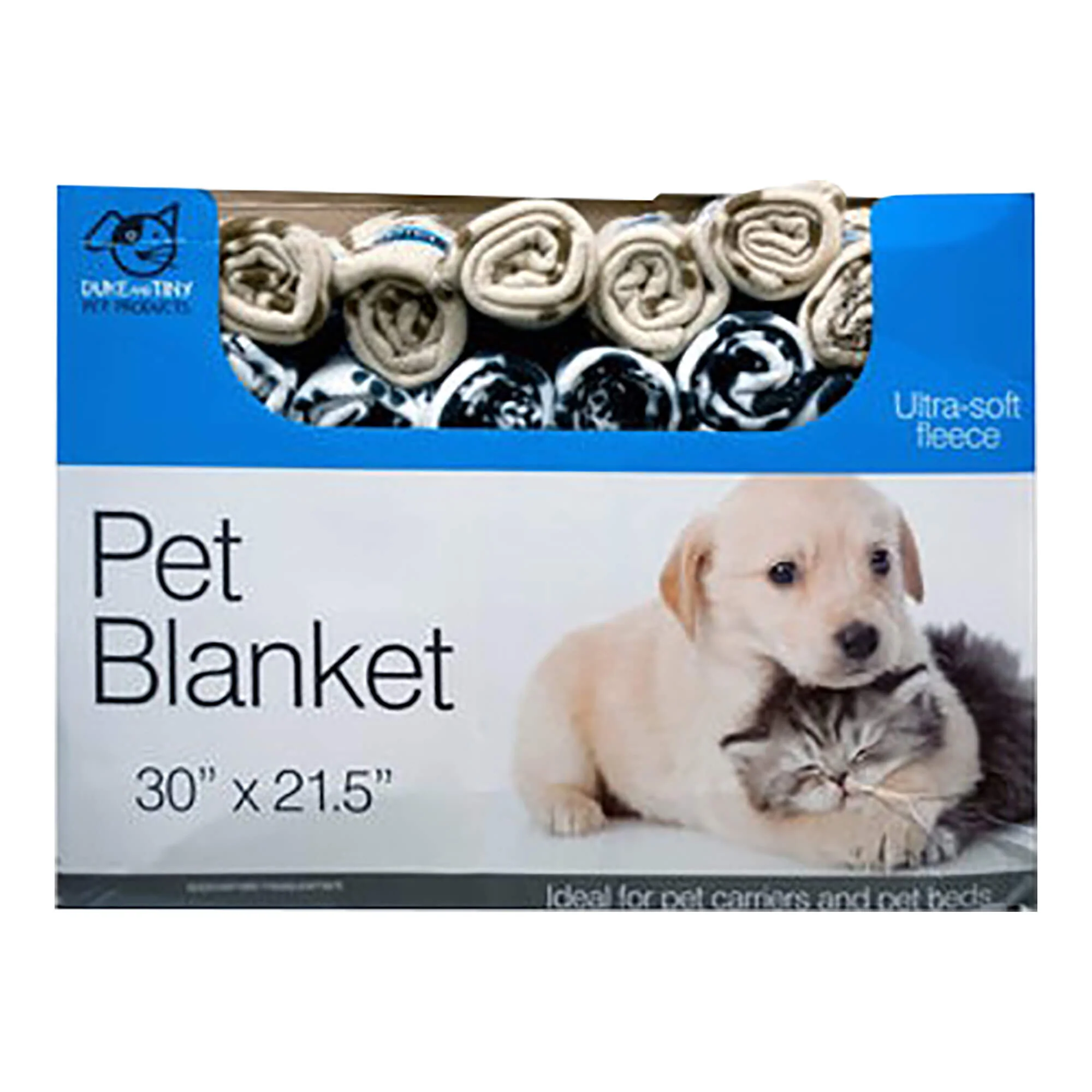 Fleece Paw Print Pet Blanket, 30" x 21.5" - Image 1