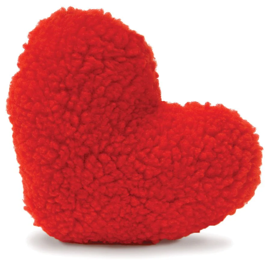 Jeffers Fleecy Red Heart Plush Squeaker Dog Toy, Each - Image 1
