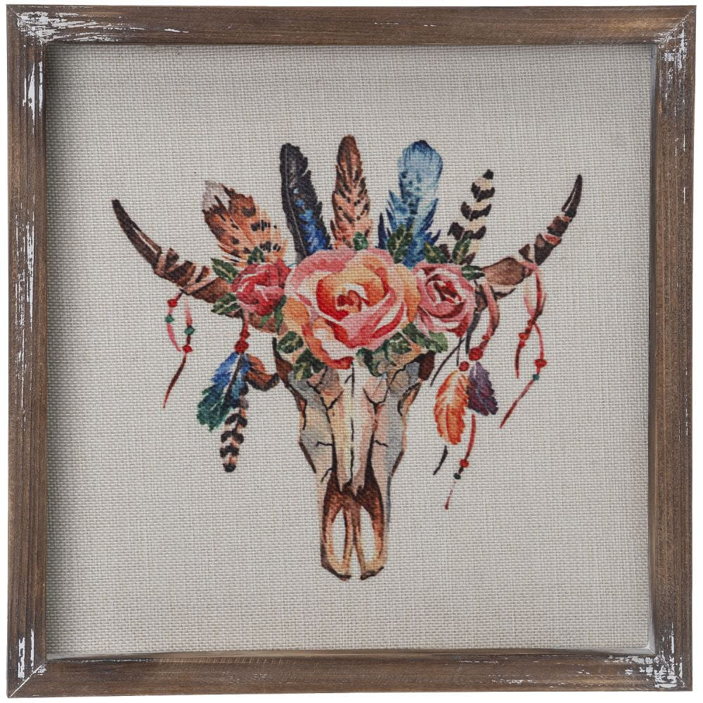 Floral Skull Wall Canvas - Image 1