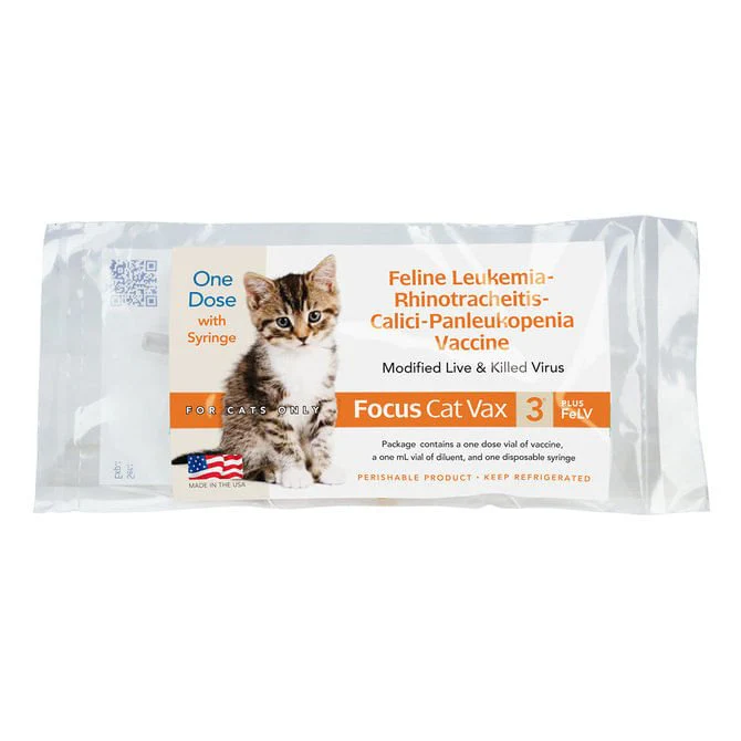 Focus Cat Vax 3 Plus FeLV Cat Vaccine, 1 Dose - Image 1