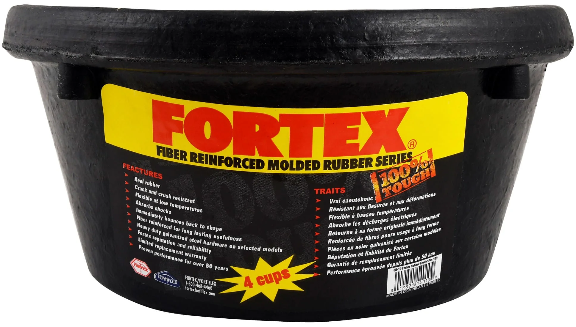 Fortex Tough Reinforced Molded Rubber Pet Bowls & Pans – Heavy-Duty Cold-Weather Rubber for Small Livestock - Image 1