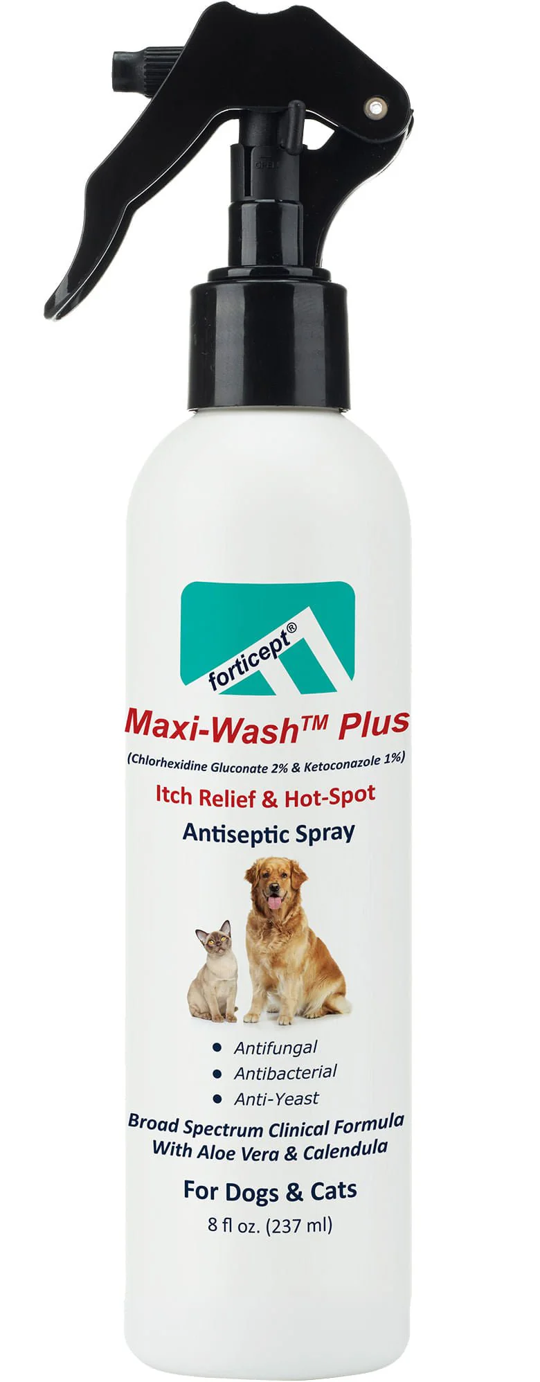 Forticept Maxi-Wash Plus Itch & Hot Spot Spray, 8 oz - Image 1