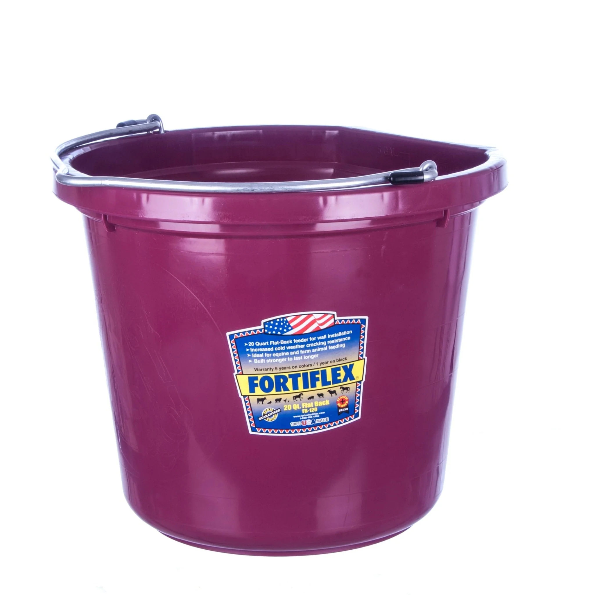 Fortiflex Flatback Bucket – Durable, Cold-Resistant Horses & Livestock Bucket, Wall-Mountable, Made in USA - Image 3