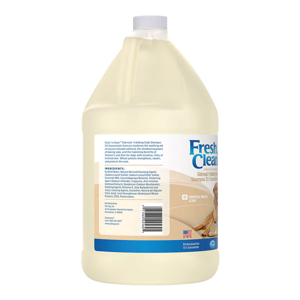 Fresh 'n Clean Oatmeal 'n Baking Soda Protein-Enriched Dog Shampoo, 15:1 Concentrate - Image 2