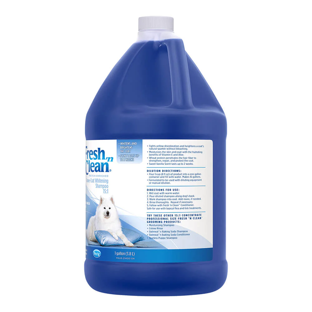 Fresh 'n Clean Snowy-Coat Whitening Shampoo, Sweet Vanilla, Gallon - Image 3