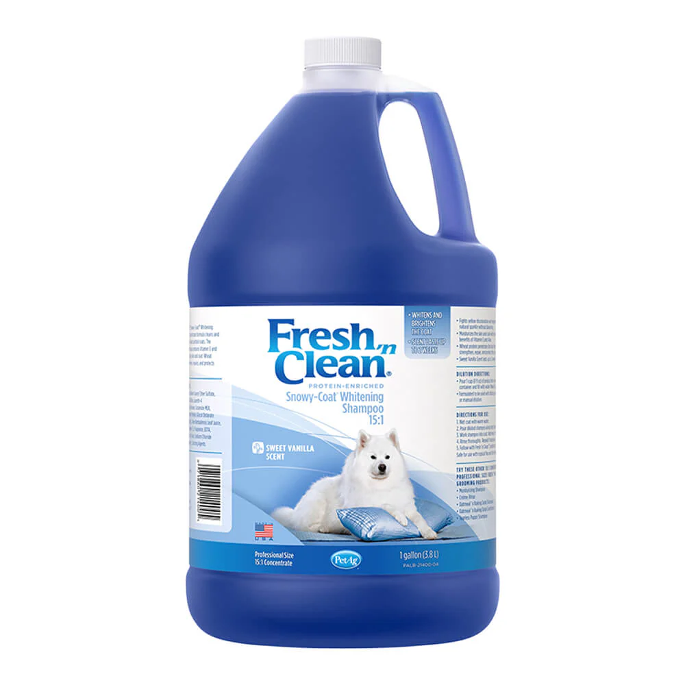 Fresh 'n Clean Snowy-Coat Whitening Shampoo, Sweet Vanilla, Gallon - Image 1