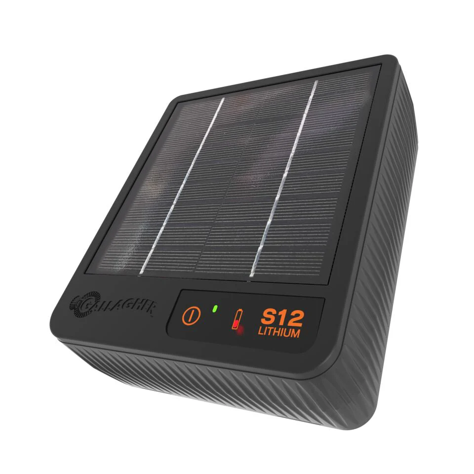 Gallagher S12 Lithium Solar Fence Energizer – Portable, 4 Mile Coverage, 0.12 Joules - Image 1
