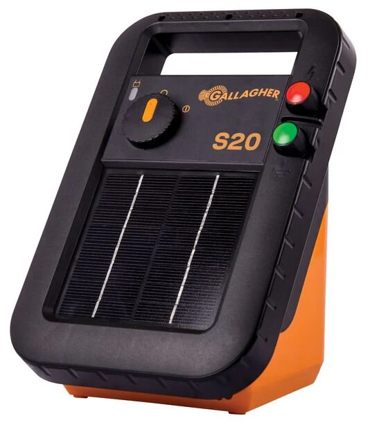 Gallagher S20 Portable Solar Fence Energizer – 12 Mile / 40 Acre, Lithium Battery - Image 1