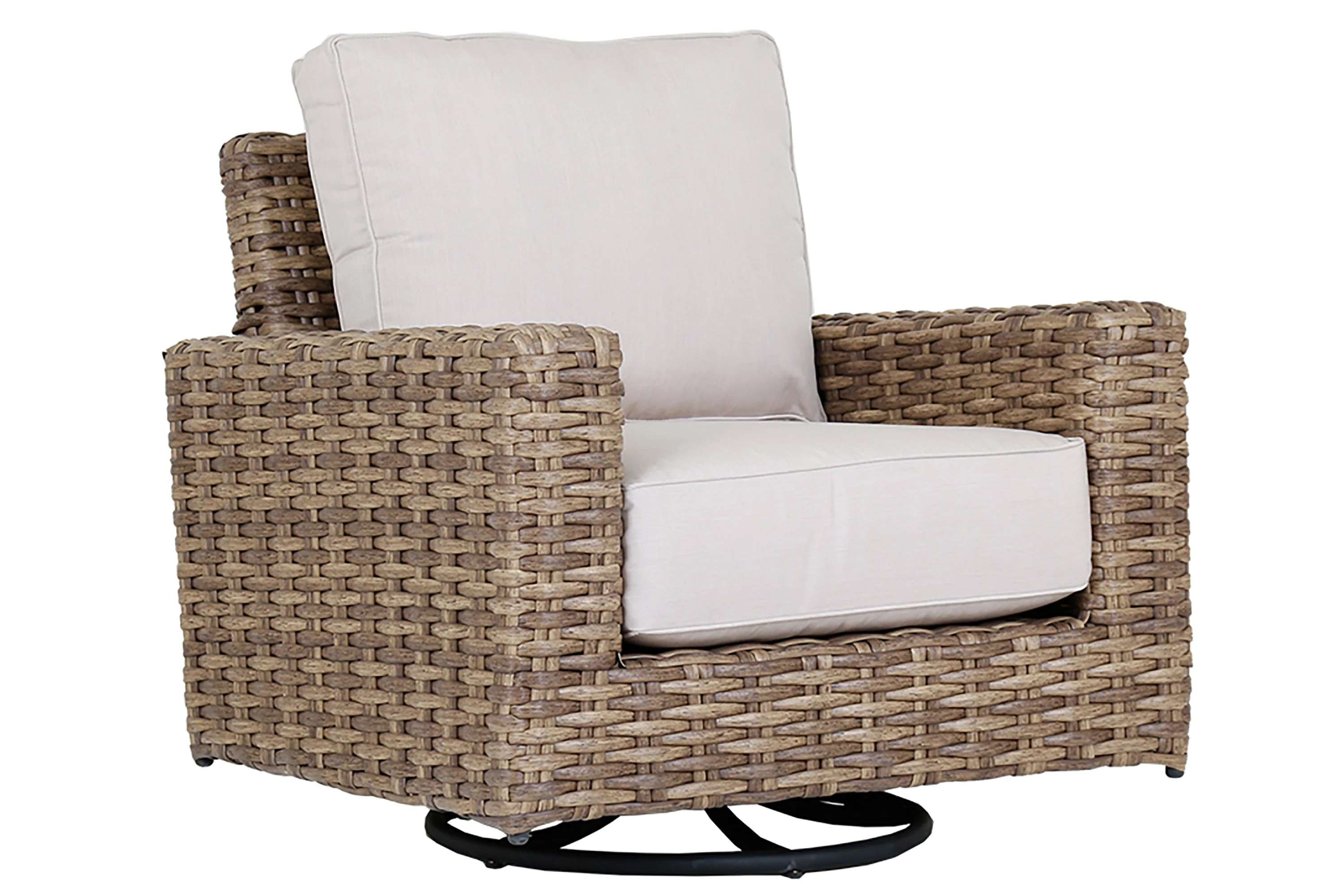 Havana Swivel Club Rocker in Canvas Flax w/ Self Welt - Image 1