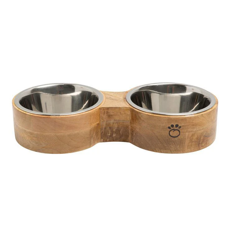 GF Pet Double Diner Wood & Metal Feeder - Image 2