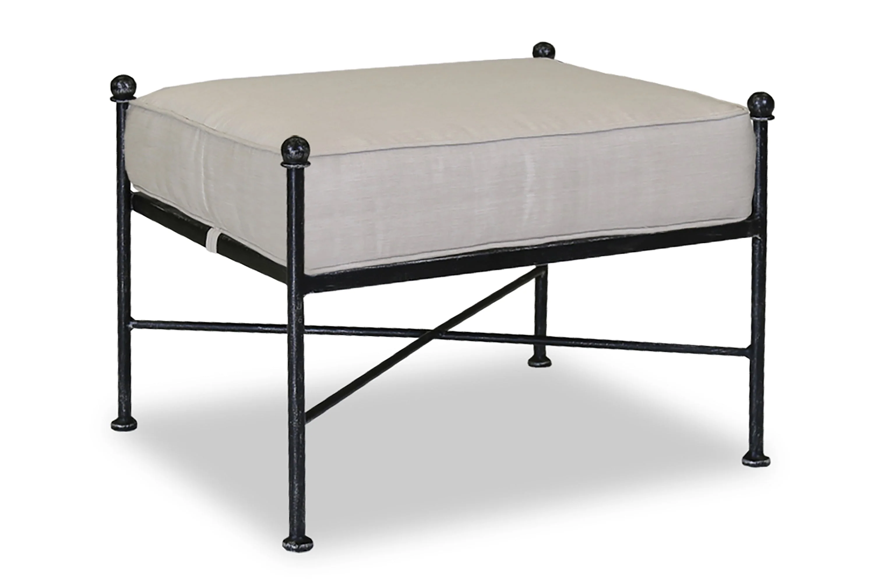 Provence Ottoman in Canvas Flax w/ Self Welt