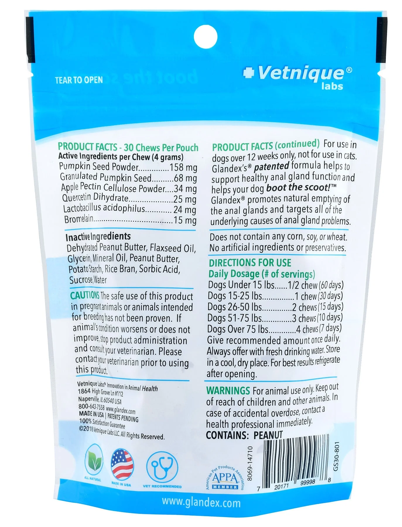 Glandex Soft Chews for Dogs, Peanut Butter - Image 2