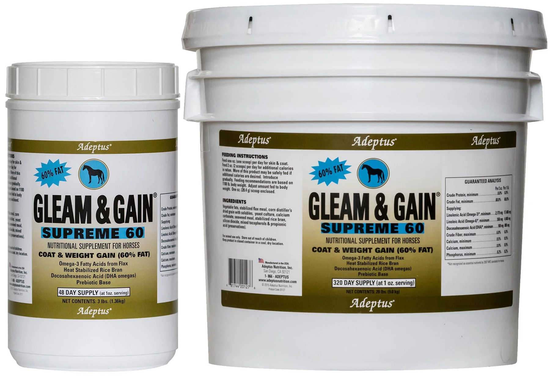 Gleam & Gain Supreme 60 Coat & Weight Gain Supplement for Horses - Image 2