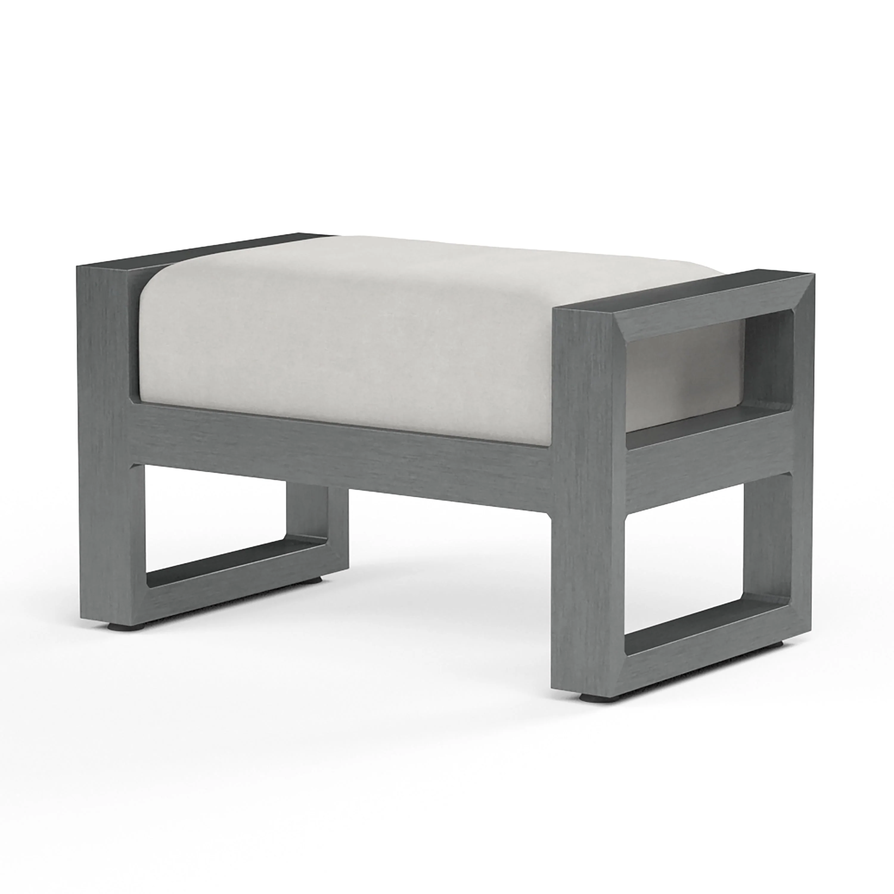 Redondo Ottoman in Cast Silver, No Welt - Image 2