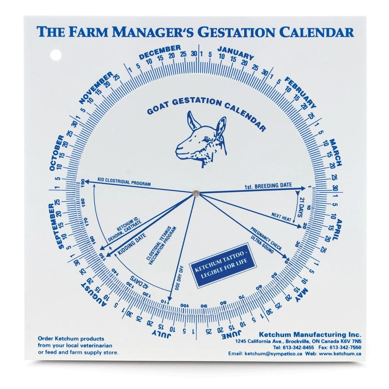 Goat Gestation Wheel - Image 2
