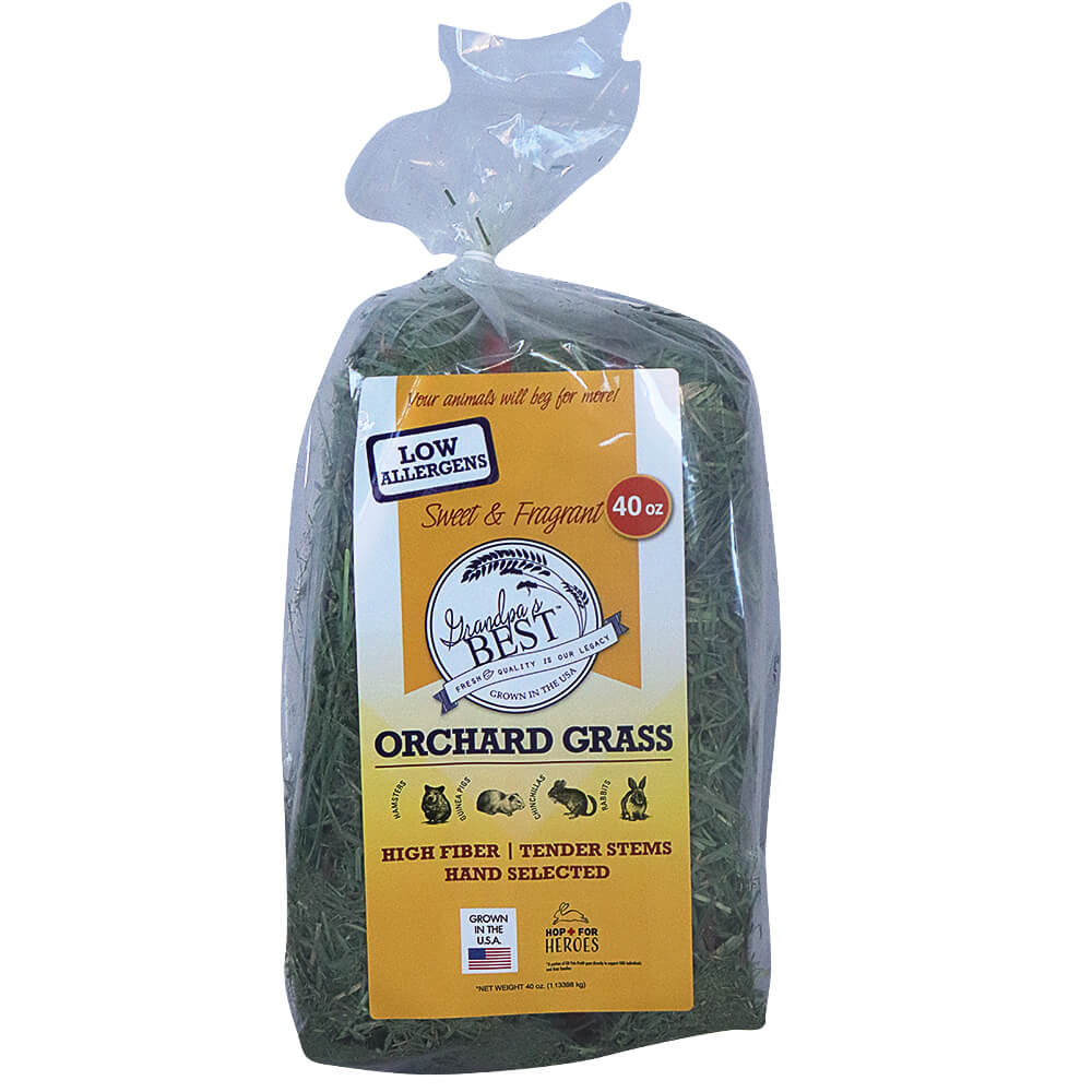 Grandpa’s Best Orchard Grass Bale or Loose Boxed Hay for Small Pets
