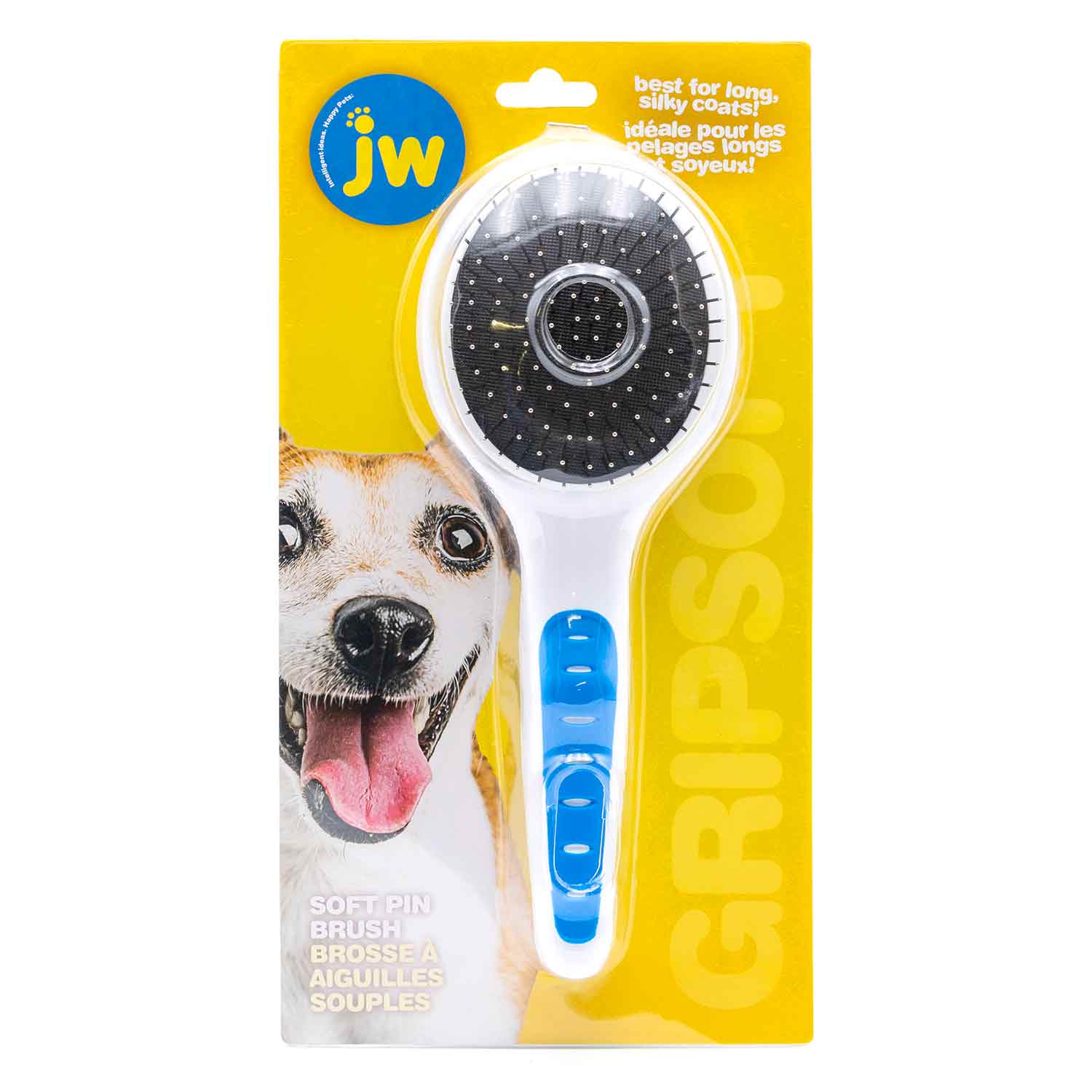 GripSoft Pin Brush for Dogs & Cats, 10"L - Image 2
