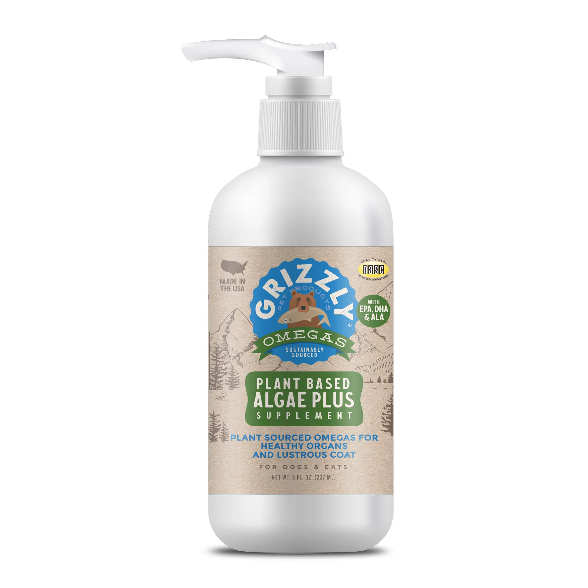 Grizzly Algal Plus Omega 3-6-9 Food Supplement for Dogs and Cats - Image 1