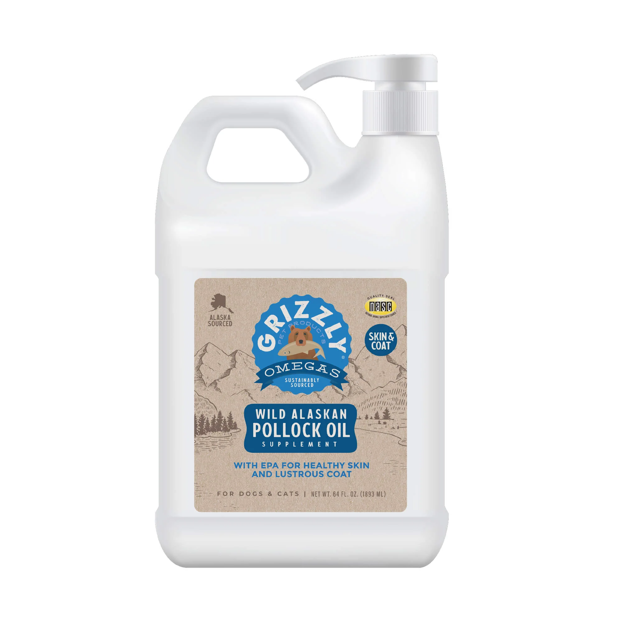 Grizzly Pollock Oil Dog Food Supplement - Image 1