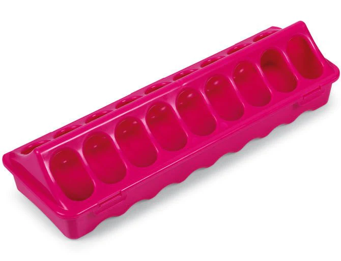 Plastic Ground Chicken Feeder – Chick Feeders, Hinged Lid, Durable Outdoor Poultry Feeder - Image 1
