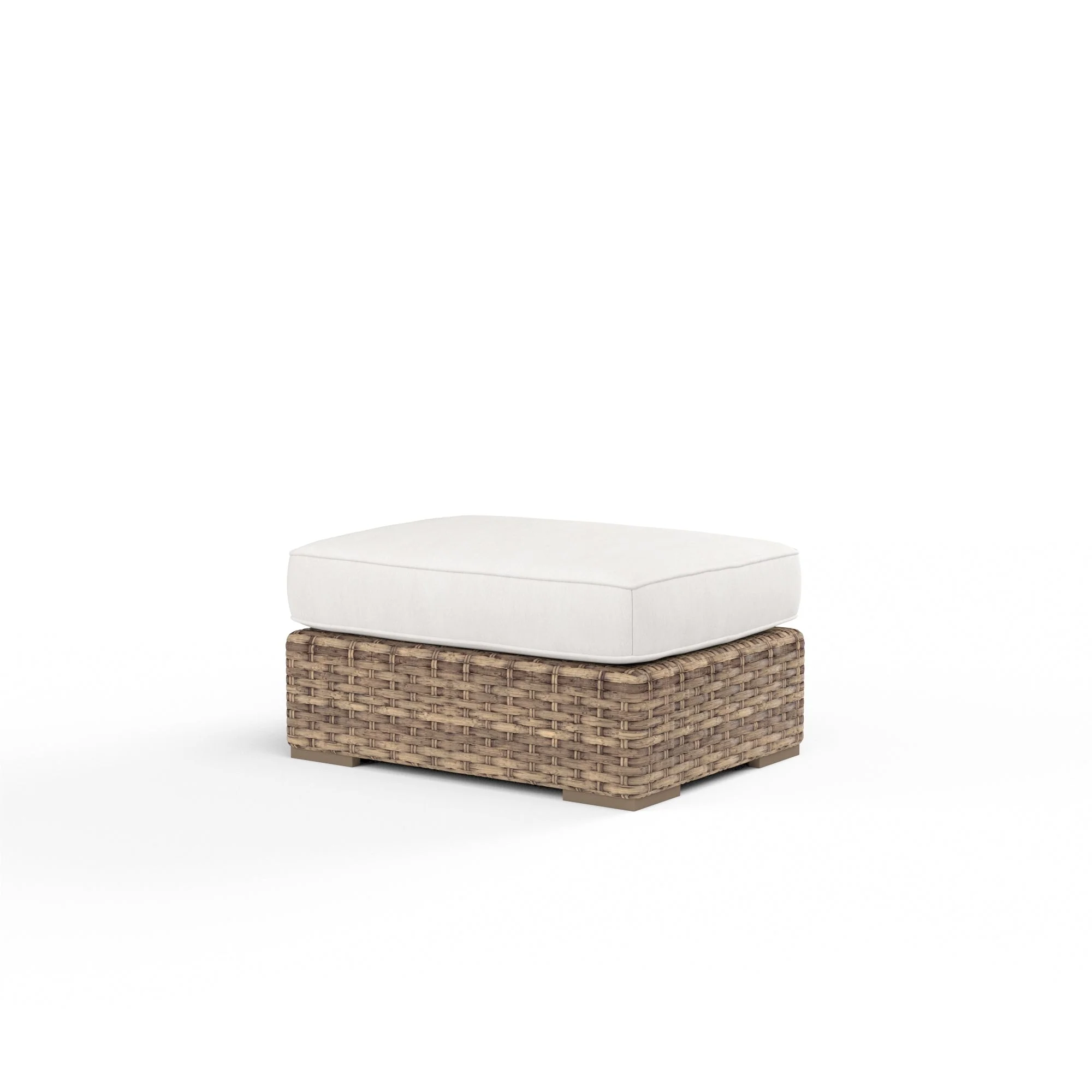Havana Ottoman in Canvas Flax w/ Self Welt - Image 2