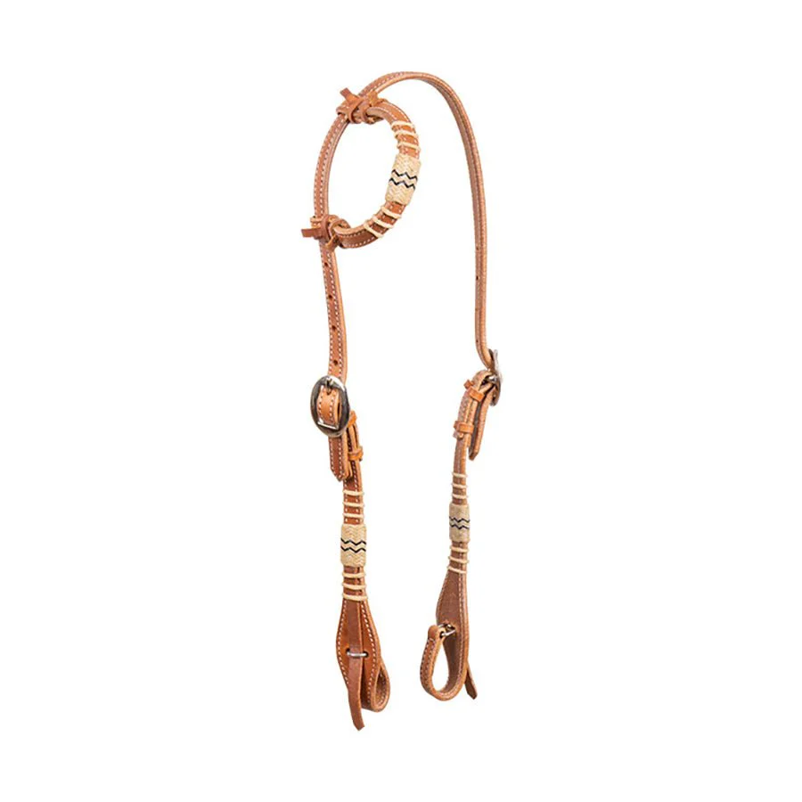Harness and Rawhide One Ear Leather Headstall - Image 1