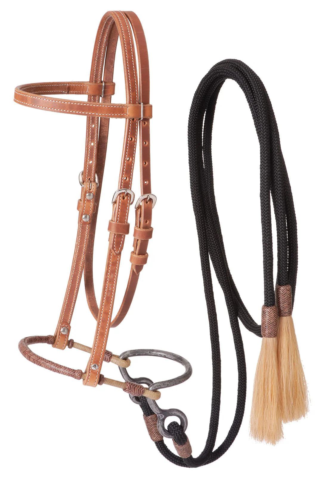 Harness Leather Headstall with Training Bosal - Image 1