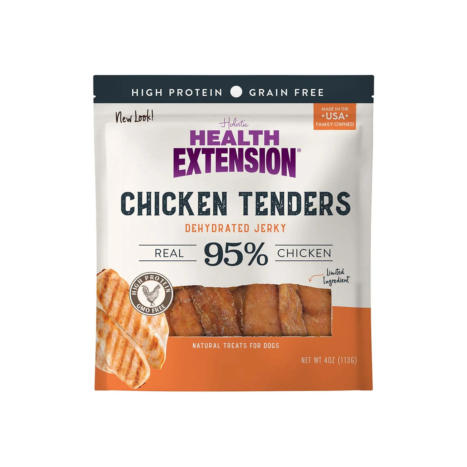 Health Extension Grain-Free Crispy Gourmet Chicken Tenders Natural Dog Treats, 4 oz - Image 1