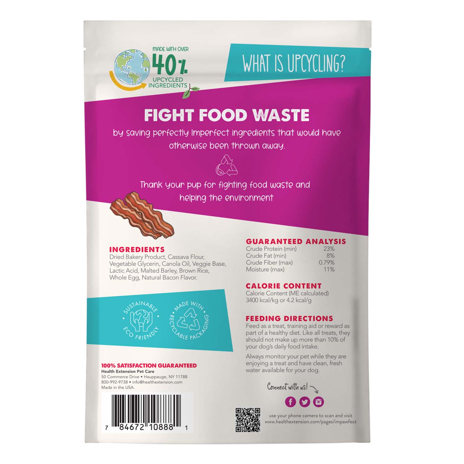 Health Extension Impawfect Bacon Recipe Training Treats for Dogs and Puppies, 4 oz - Image 2
