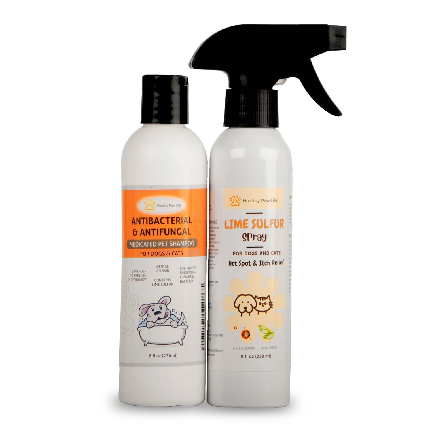 Healthy Paw Life's Bundle of Lime Sulfur Spray (8 fl oz) and Lime Sulfur Shampoo (8 fl oz) - Image 1